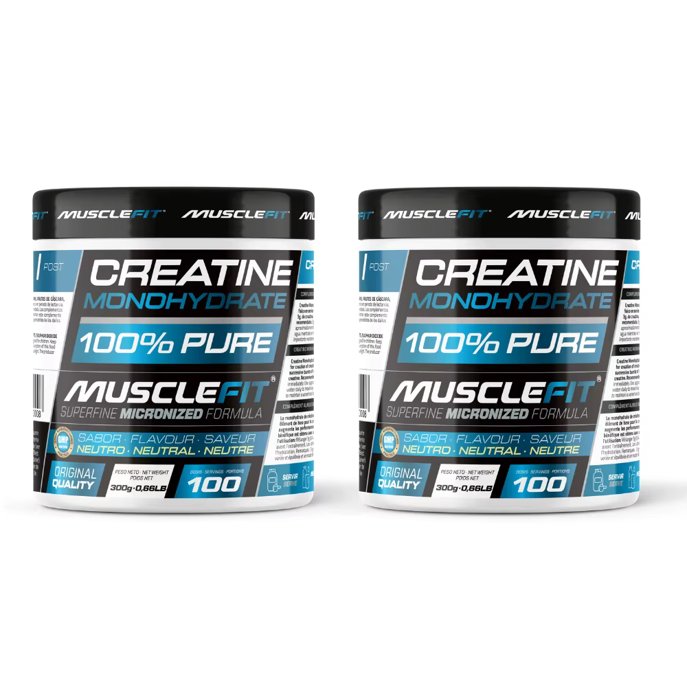 CREATINA MONOHIDRATO Micronizada — Pack 2 x 300g, MÁS fuerza