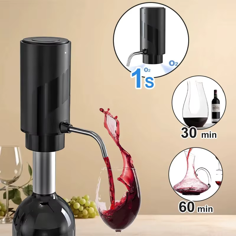Dispensador ELÉCTRICO de vino recargable con AIREADOR integrado