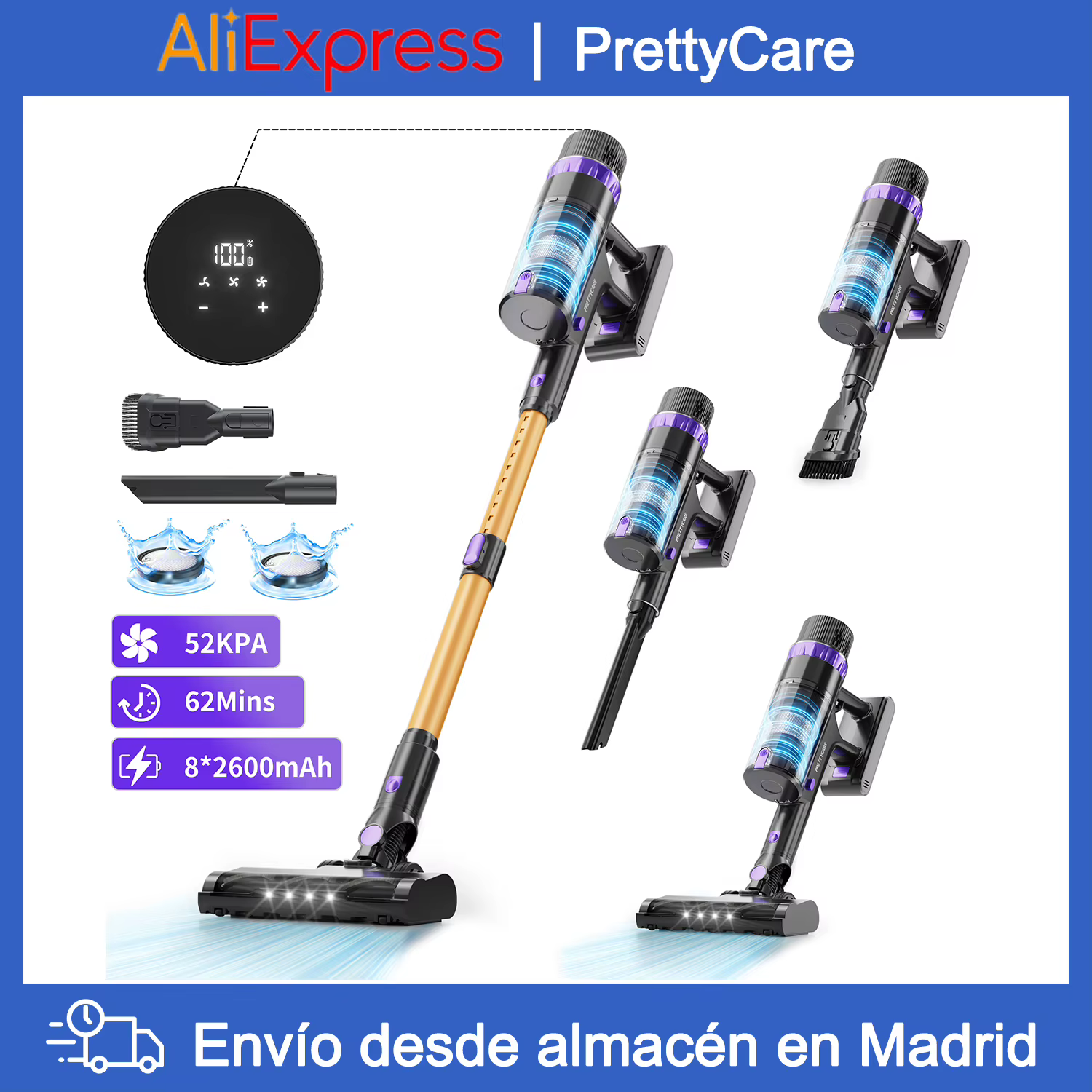PrettyCare V900 con POTENCIA de succión y batería