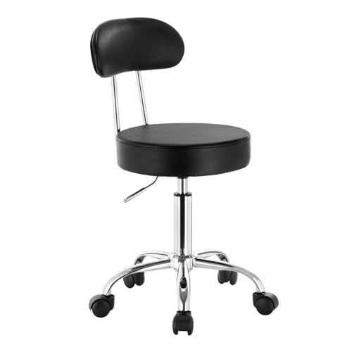 Taburete de Oficina GIRATORIO con Respaldo — COMODIDAD ajustable