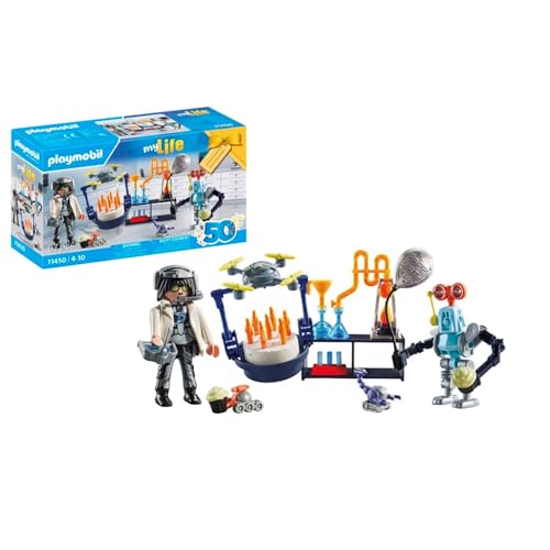 PLAYMOBIL Investigador con ROBOTS y laboratorio — Diversión STEM