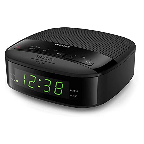 RADIODESPERTADOR PHILIPS FM COMPACTO con Alarma Dual
