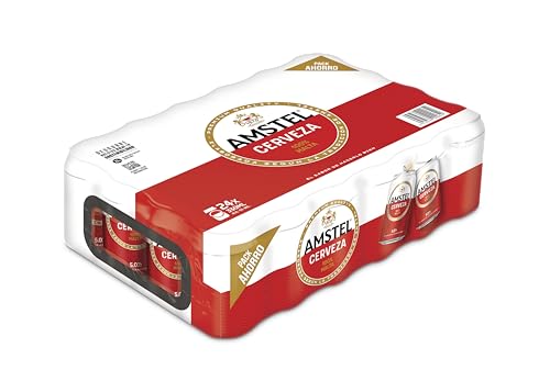 PACK 48 LATAS AMSTEL 33cl — CERVEZA LAGER FRESCA