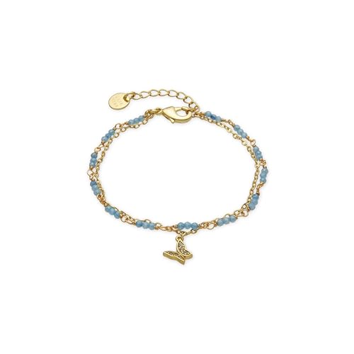 Pulsera LUXENTER con CRISTAL AZUL y baño Oro 18K – ¡-50%!