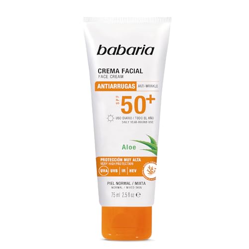 PROTECTOR SOLAR FACIAL SPF50 con ALOE — Hidratación y antiarrugas