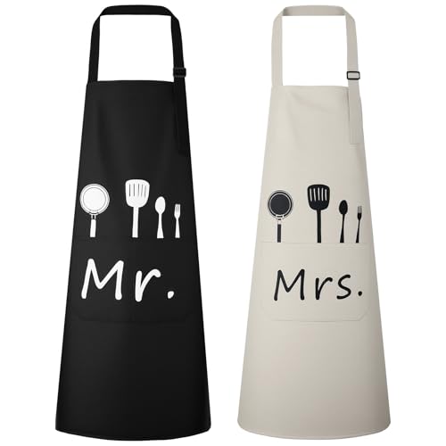 Delantales VICLOON Mr. & Mrs. con BOLSILLO y 44% de descuento