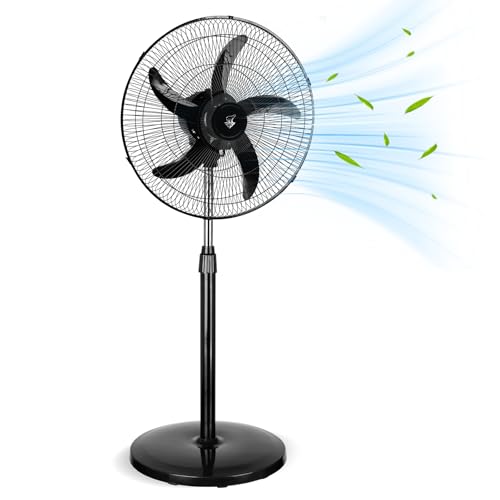 VENTILADOR de pie potente 75W — Frescor ajustable y silencioso